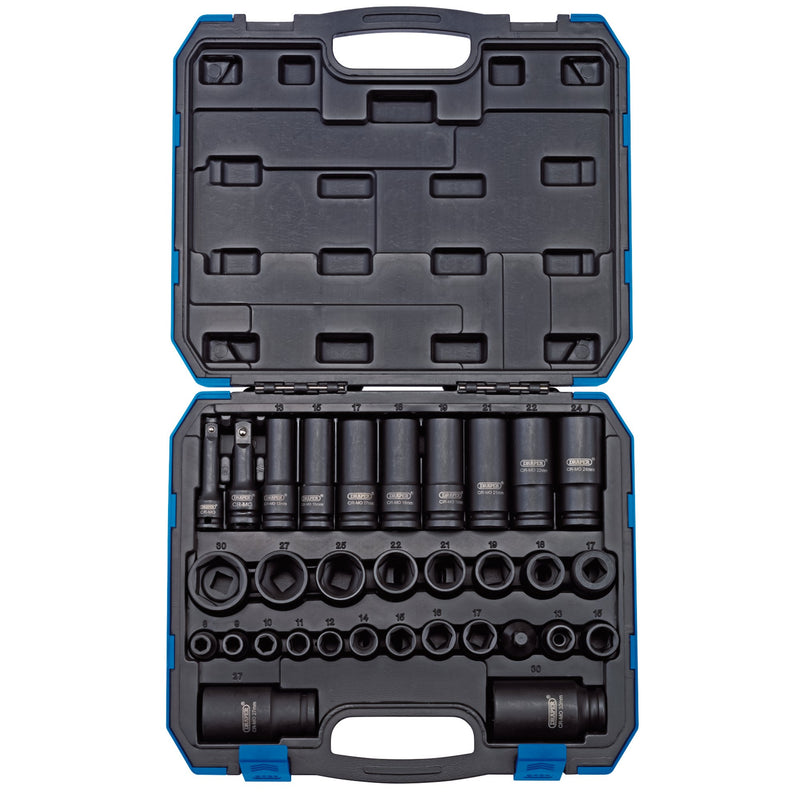 Draper 83098 Draper Impact Socket Set, 3/8" & 1/2" Sq. Dr. (32 Piece)