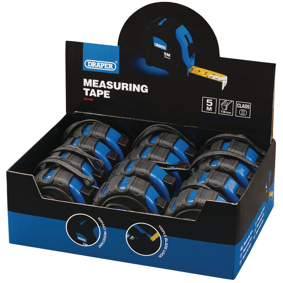 Draper 83490 Measuring Tapes, 5m/16ft x 19mm