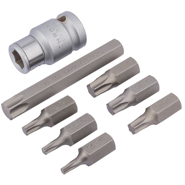 Draper 83562 Draper TX-STAR&#174; Bit Set, 1/2" Sq. Dr. (8 Piece)