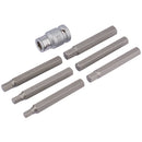 Draper 83564 Hexagon Bit Set and Holder, 1/2" Sq. Dr., 6 - 12mm (7 Piece)