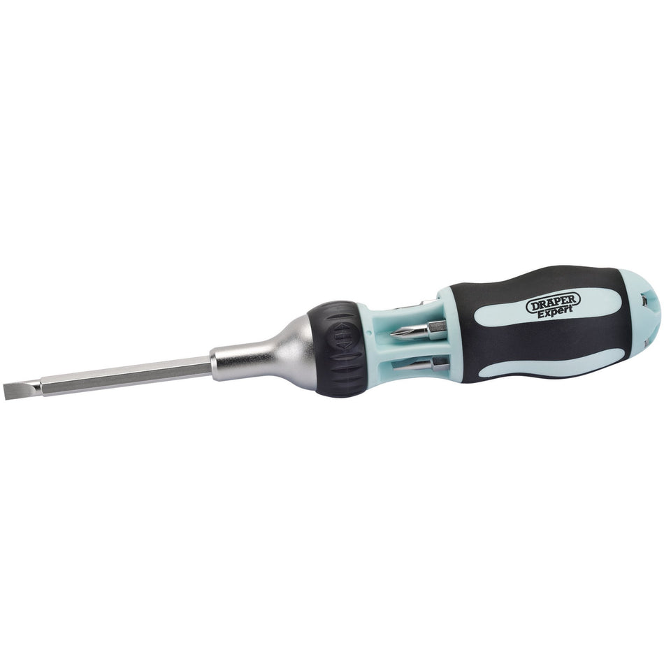 Draper 83721 Soft Grip 7 in 1 Ratcheting Screwdriver and Bit Set