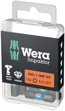 Wera 05057603001 840/1 IMP DC Hex-Plus DIY Impaktor bits, 3 x 25 mm, 10 pieces
