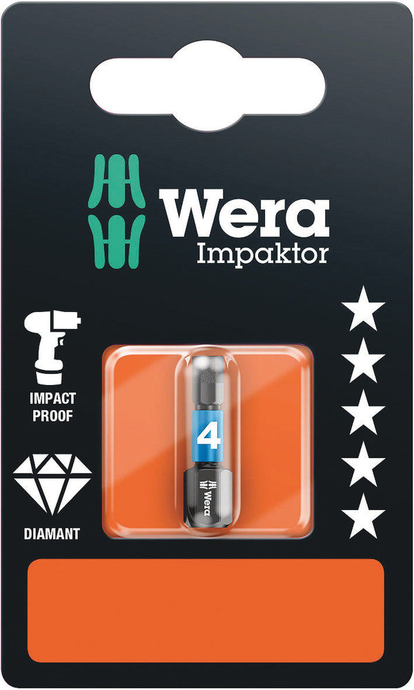 Wera 05073904001 840/1 IMP DC SB Impaktor bits, 4 x 25 mm