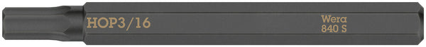 Wera 05018156001 840 S Hex-Plus bits for impact screwdrivers, 3/16" x 70 mm