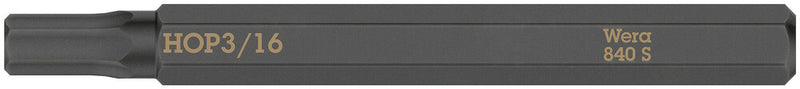 Wera 05018156001 840 S Hex-Plus bits for impact screwdrivers, 3/16" x 70 mm