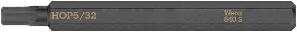 Wera 05018155001 840 S Hex-Plus bits for impact screwdrivers, 5/32" x 70 mm