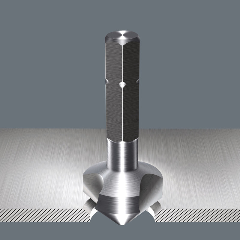 Wera 05104633001 846 3-flute Countersink Bit, 12.40 x 35 mm