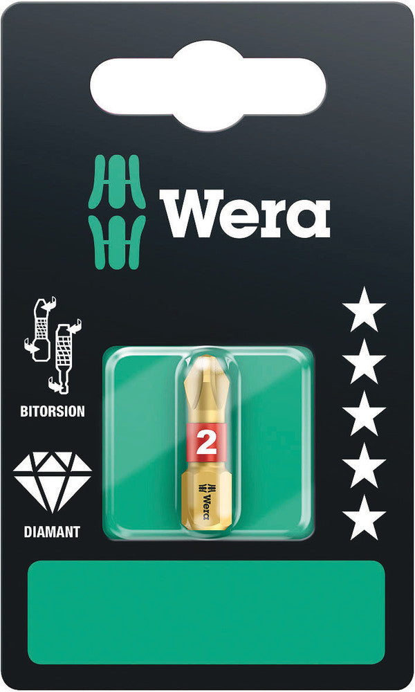 Wera 05073335001 851/1 BDC SB bits, PH 2 x 25 mm, 2 pieces