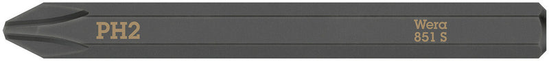 Wera 05018161001 851 S Phillips bits for impact screwdrivers, PH 2 x 70 mm