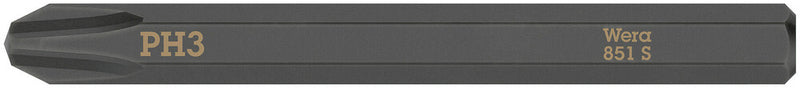Wera 05018162001 851 S Phillips bits for impact screwdrivers, PH 3 x 70 mm