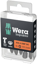 Wera 05057661001 855/4 IMP DC PZ DIY Impaktor bits, PZ 2 x 50 mm, 5 pieces