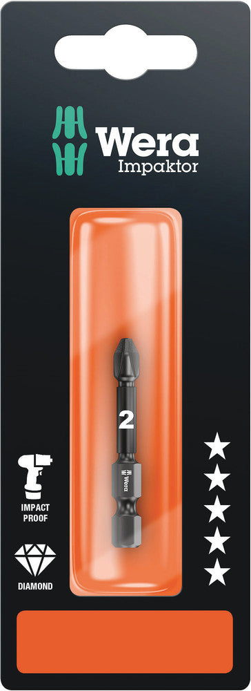 Wera 05073961001 855/4 IMP DC Impaktor bits SB, PZ 2 x 50 mm
