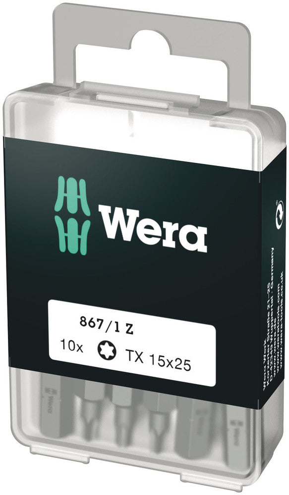 Wera 05072407001 867/1 DIY TORXÃ‚Â® bits, TX 15 x 25 mm, 10 pieces