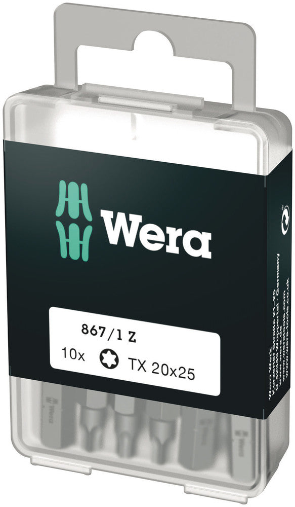 Wera 05072408001 867/1 DIY TORXÃ‚Â® bits, TX 20 x 25 mm, 10 pieces