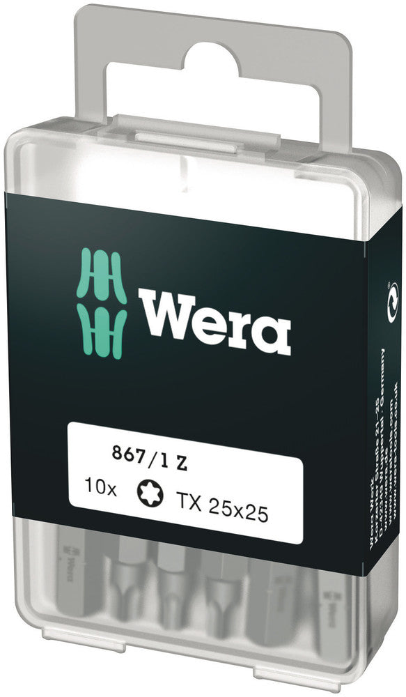 Wera 05072409001 867/1 DIY TORXÃ‚Â® bits, TX 25 x 25 mm, 10 pieces