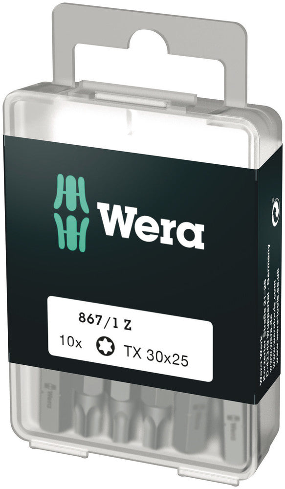 Wera 05072411001 867/1 DIY TORXÃ‚Â® bits, TX 30 x 25 mm, 10 pieces
