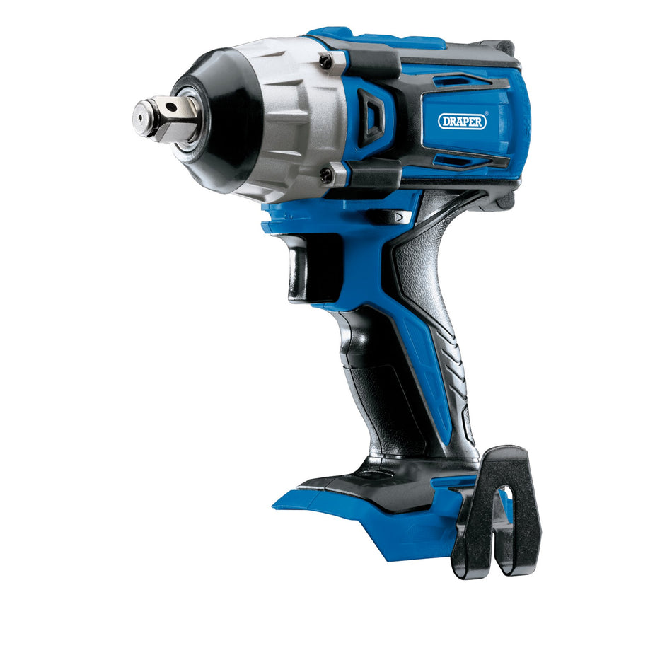 Draper 86928 D20 20V Brushless Impact Wrench, 1/2" Sq. Dr., 250Nm (Sold Bare)