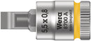 Wera 05003320001 8700 A FL Slotted screws Zyklop bit socket, 1/4" drive, 0.8 x 5.5 x 28 mm