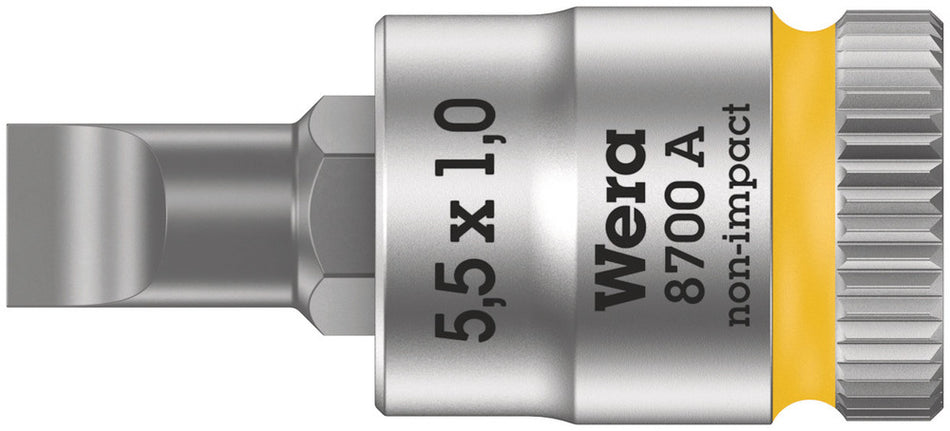 Wera 05003321001 8700 A FL Slotted screws Zyklop bit socket, 1/4" drive, 1 x 5.5 x 28 mm