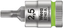 Wera 05003331001 8740 A Zyklop bit socket, 1/4" drive, 2.5 x 28 mm