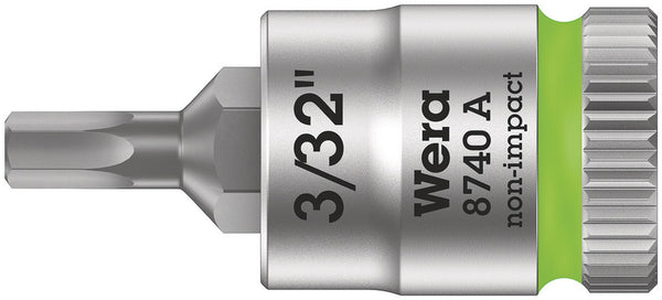 Wera 05003381001 8740 A Zyklop bit socket, 1/4" drive, 3/32" x 28 mm