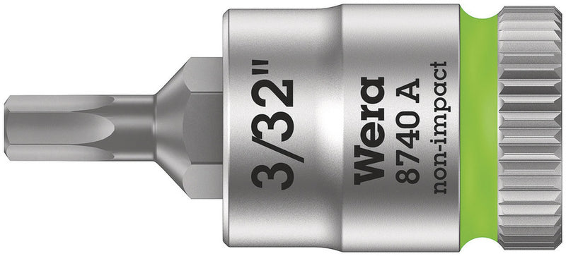Wera 05003381001 8740 A Zyklop bit socket, 1/4" drive, 3/32" x 28 mm
