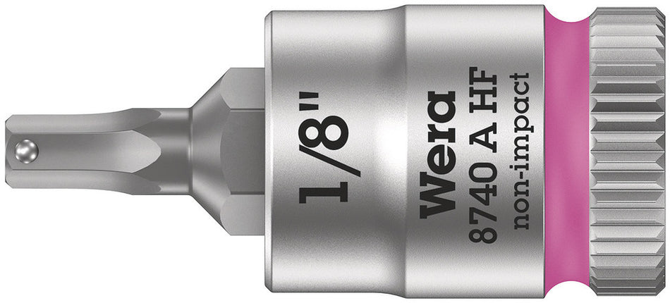 Wera 05003383001 8740 A HF Zyklop bit socket with holding function, 1/4" drive, 1/8" x 28 mm