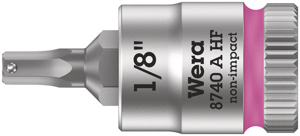 Wera 05003383001 8740 A HF Zyklop bit socket with holding function, 1/4" drive, 1/8" x 28 mm