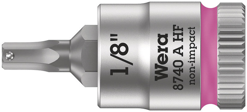 Wera 05003383001 8740 A HF Zyklop bit socket with holding function, 1/4" drive, 1/8" x 28 mm