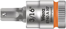 Wera 05003386001 8740 A HF Zyklop bit socket with holding function, 1/4" drive, 3/16" x 28 mm