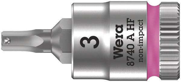 Wera 05003332001 8740 A HF Zyklop bit socket with holding function, 1/4" drive, 3 x 28 mm
