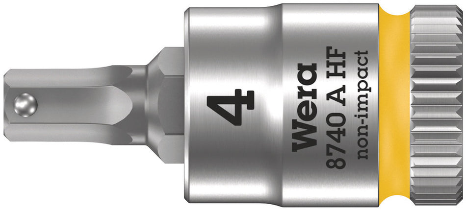 Wera 05003333001 8740 A HF Zyklop bit socket with holding function, 1/4" drive, 4 x 28 mm