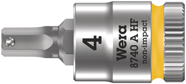 Wera 05003333001 8740 A HF Zyklop bit socket with holding function, 1/4" drive, 4 x 28 mm