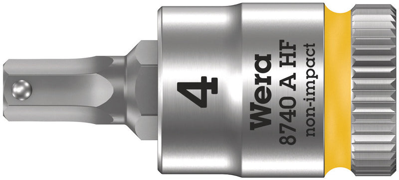 Wera 05003333001 8740 A HF Zyklop bit socket with holding function, 1/4" drive, 4 x 28 mm
