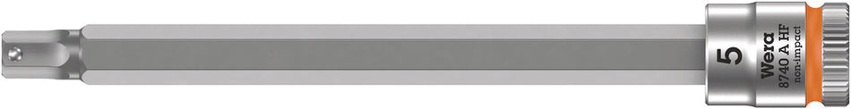 Wera 05003336001 8740 A HF Zyklop bit socket with holding function, 1/4" drive, 5 x 100 mm