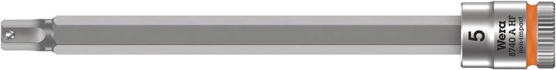 Wera 05003336001 8740 A HF Zyklop bit socket with holding function, 1/4" drive, 5 x 100 mm