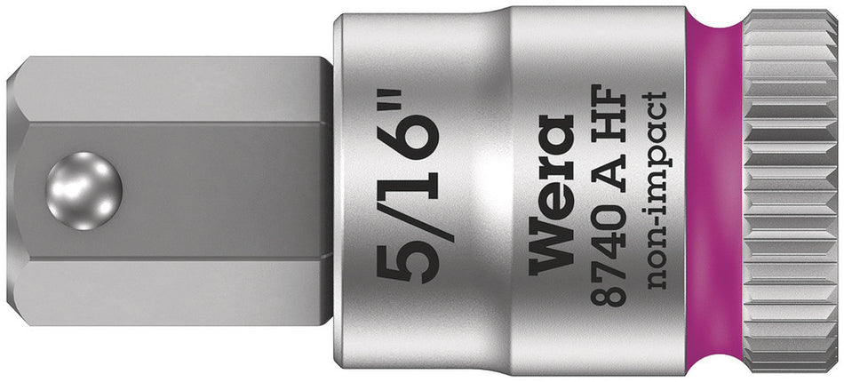 Wera 05003389001 8740 A HF Zyklop bit socket with holding function, 1/4" drive, 5/16" x 28 mm