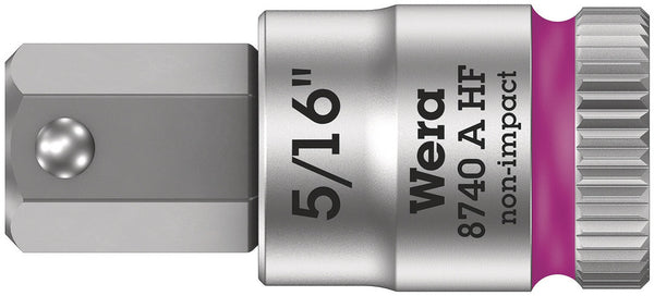 Wera 05003389001 8740 A HF Zyklop bit socket with holding function, 1/4" drive, 5/16" x 28 mm