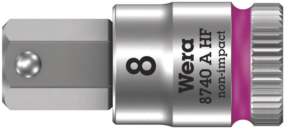 Wera 05003339001 8740 A HF Zyklop bit socket with holding function, 1/4" drive, 8 x 28 mm