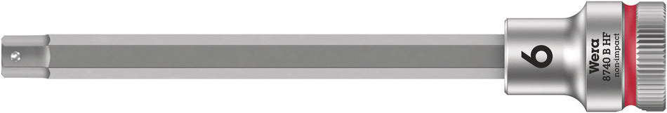 Wera 05003036001 8740 B HF Zyklop bit socket with holding function, 3/8" drive, 6 x 107 mm