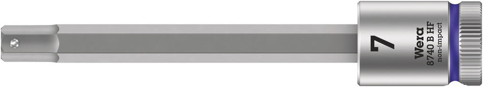 Wera 05003038001 8740 B HF Zyklop bit socket with holding function, 3/8" drive, 7 x 100 mm