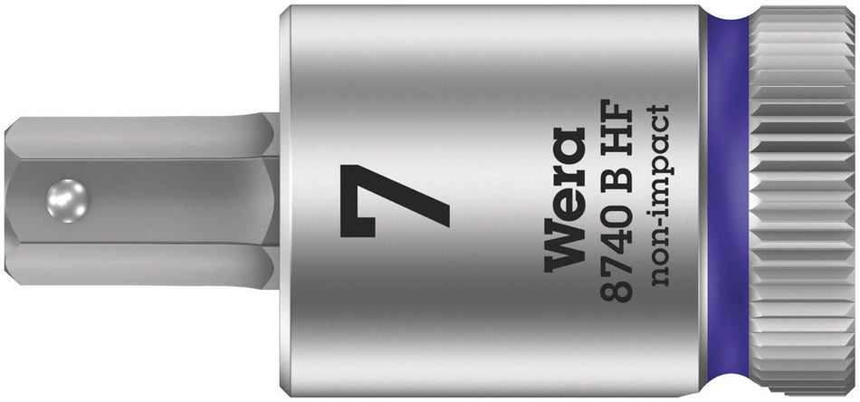 Wera 05003037001 8740 B HF Zyklop bit socket with holding function, 3/8" drive, 7 x 38.5 mm