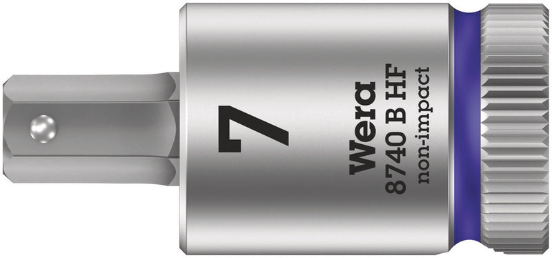 Wera 05003037001 8740 B HF Zyklop bit socket with holding function, 3/8" drive, 7 x 38.5 mm