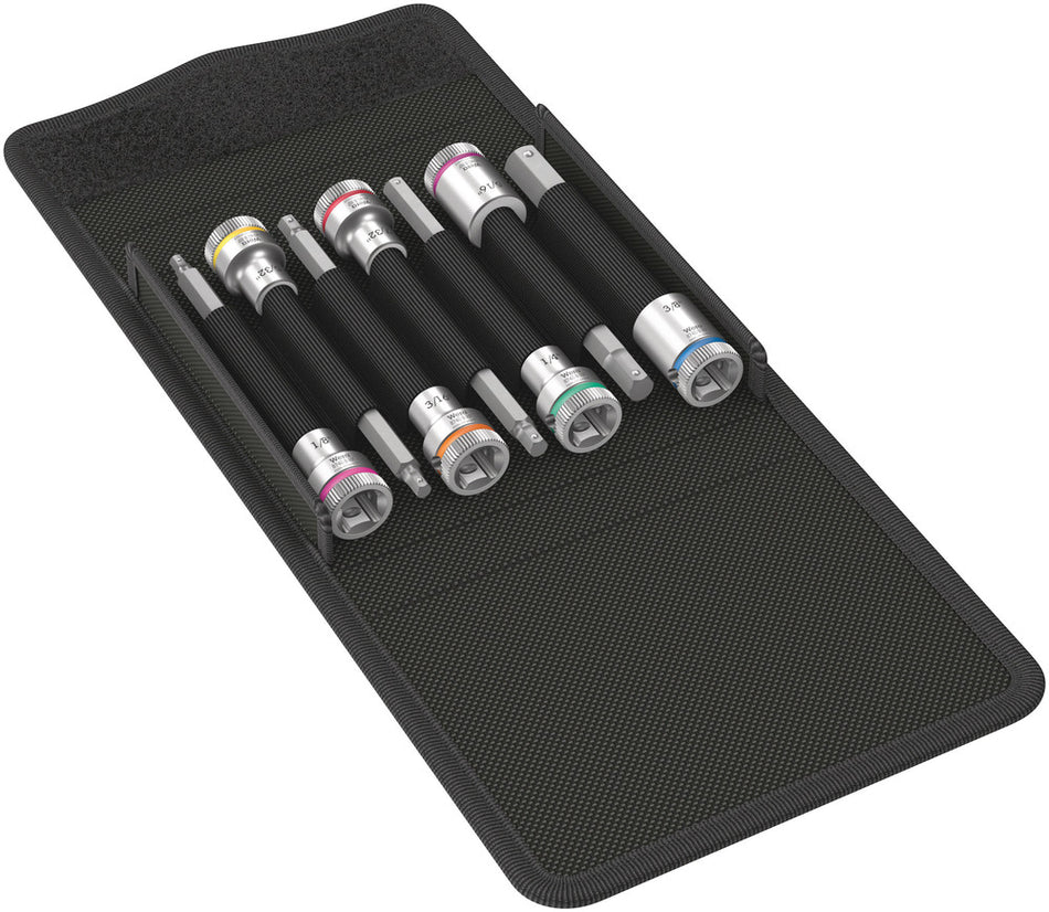 Wera 05003181001 8740 B HF Imperial 1 Zyklop bit socket set with holding function, 3/8" drive, 7 pieces