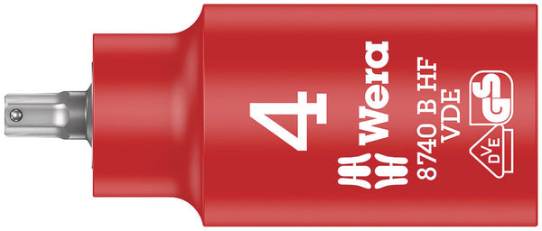 Wera 05004900001 8740 B VDE HF Zyklop Hex bit socket, insulated, with holding function, 3/8" drive, 4 x 55 mm