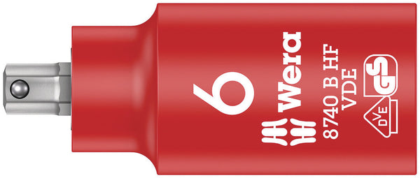 Wera 05004902001 8740 B VDE HF Zyklop Hex bit socket, insulated, with holding function, 3/8" drive, 6 x 55 mm