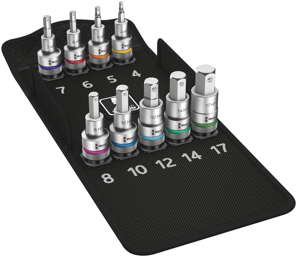 Wera 05004201001 8740 C HF 1 Zyklop bit socket set with 1/2" drive, with holding function, 9 pieces