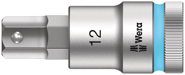 Wera 05003826001 8740 C HF Zyklop bit socket with 1/2" drive with holding function, 12 x 60 mm