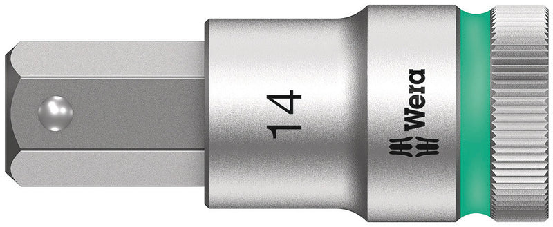 Wera 05003827001 8740 C HF Zyklop bit socket with 1/2" drive with holding function, 14 x 60 mm