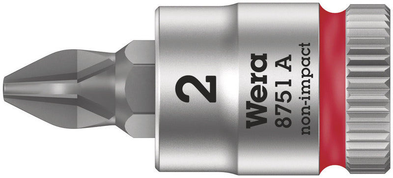 Wera 05003352001 8751 A Phillips Zyklop bit socket, 1/4" drive, PH 3 x 28 mm